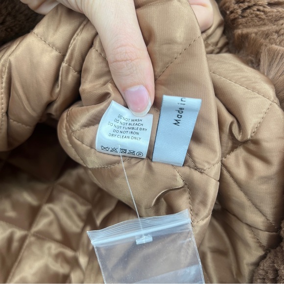 Eaves Cash Brown Faux Fur Classic Collared Formal Teddy Coat Medium - Picture 9 of 10